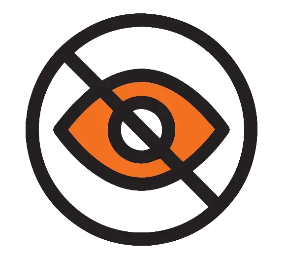 Imagen de un icono de un ojo tachado.