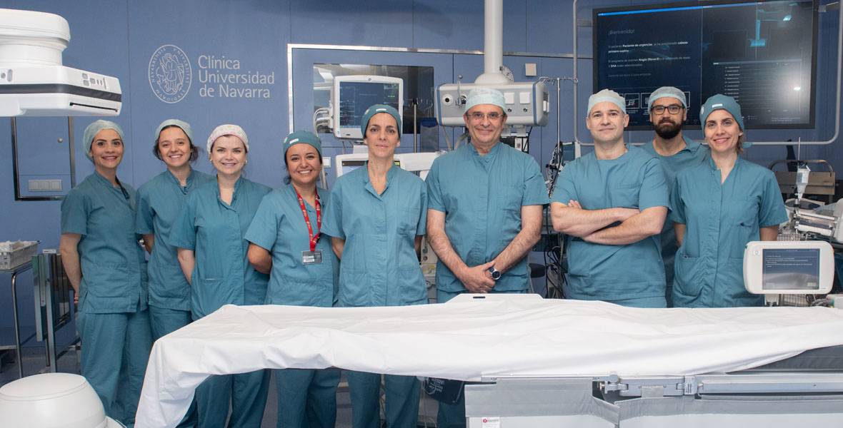 Radiologia-intervencionista-hemorragias-postparto Imagen del equipo multidisciplinar de la Clínica Universidad de Navarra en Madrid para el abordaje de las hemorragias postparto.