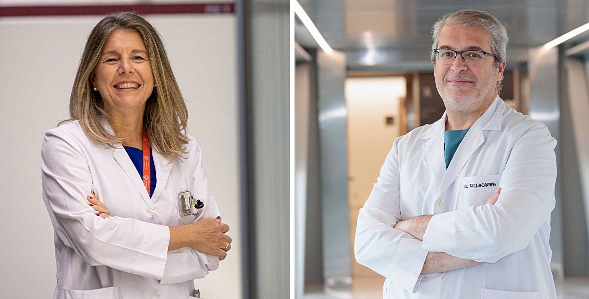 La Dra. Macarena Rodríguez y el Dr. Felipe Villacampa Imagen de la Dra. Macarena Rodríguez, del Servicio de Medicina Nuclear, y del Dr. Felipe Villacampa, de Urología para ilustrar una foto sobre un radiofármaco.