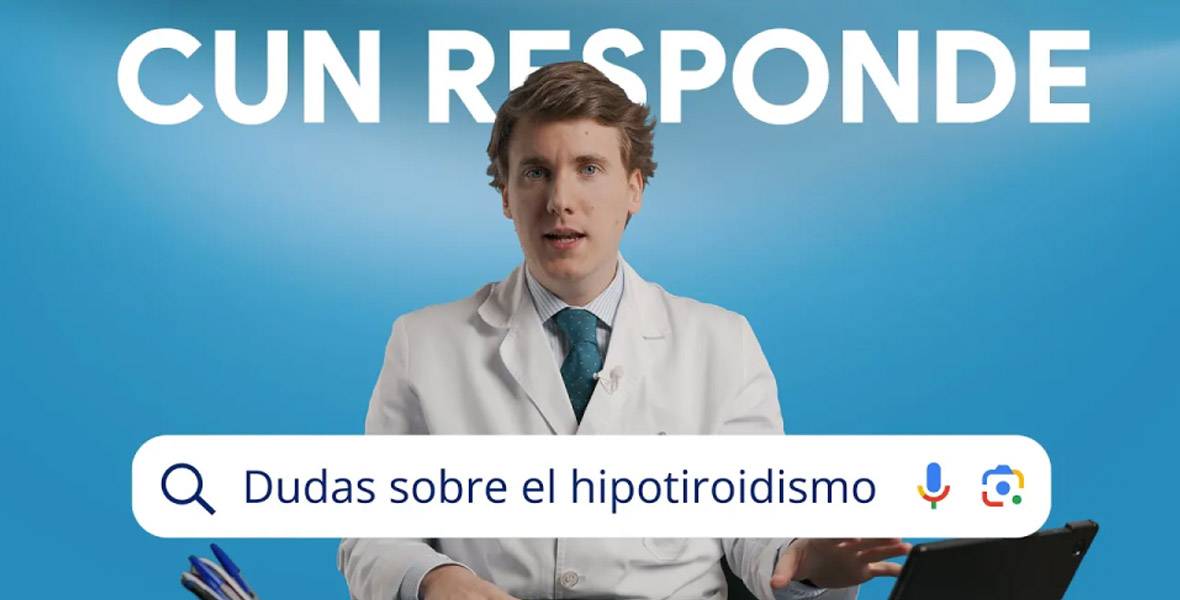 Dr. Juan Zubiría. Hipotiroidismo. Clínica Universidad de Navarra. Imagen de una captura del vídeo sobre hipotiroidismo protagonizado por el Dr. Juan Zubiría, de Endocrinología de la Clínica Universidad de Navarra.