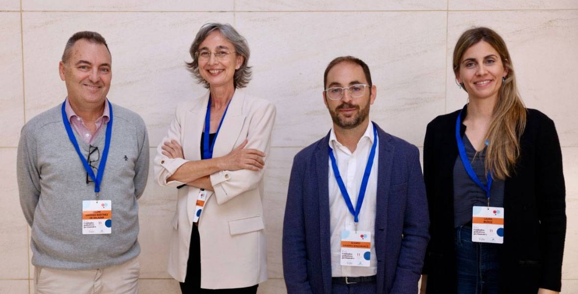 I Jornada Nacional de Cuidados Paliativos Perinatales Imagen de la I Jornada Nacional de Cuidados Paliativos Perinatales, realizada en Barcelona. En la foto, los doctores Felipe Garrido, pediatra de la Clínica Universidad de Navarra; Ana Martín Ancel, neonatóloga del Hospital Sant Joan de Déu; Álvaro Navarro, presidente de Pedpal; y Laura Muñoz Saá, ginecóloga obstetra de la Clínica Universidad de Navarra.