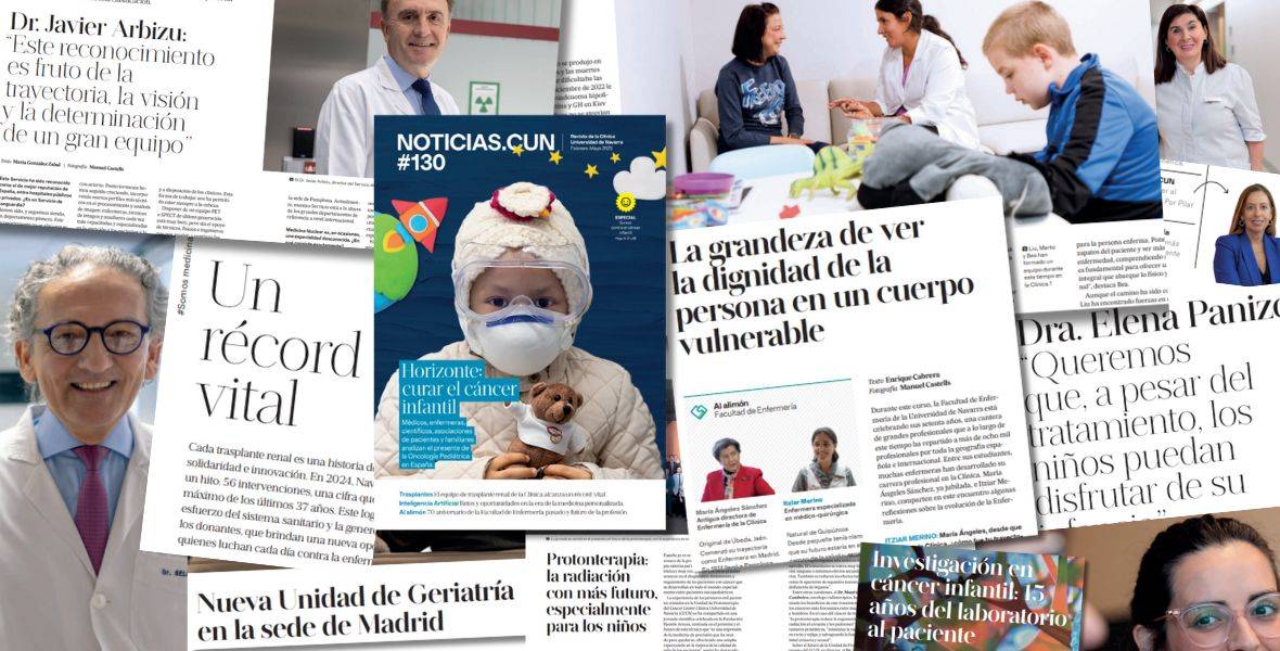 Portada. Revista NoticiasCUN 130 de febrero 2025 Imagen de la portada de la revista NoticiasCUN 130 de la Clínica Universidad de Navarra.