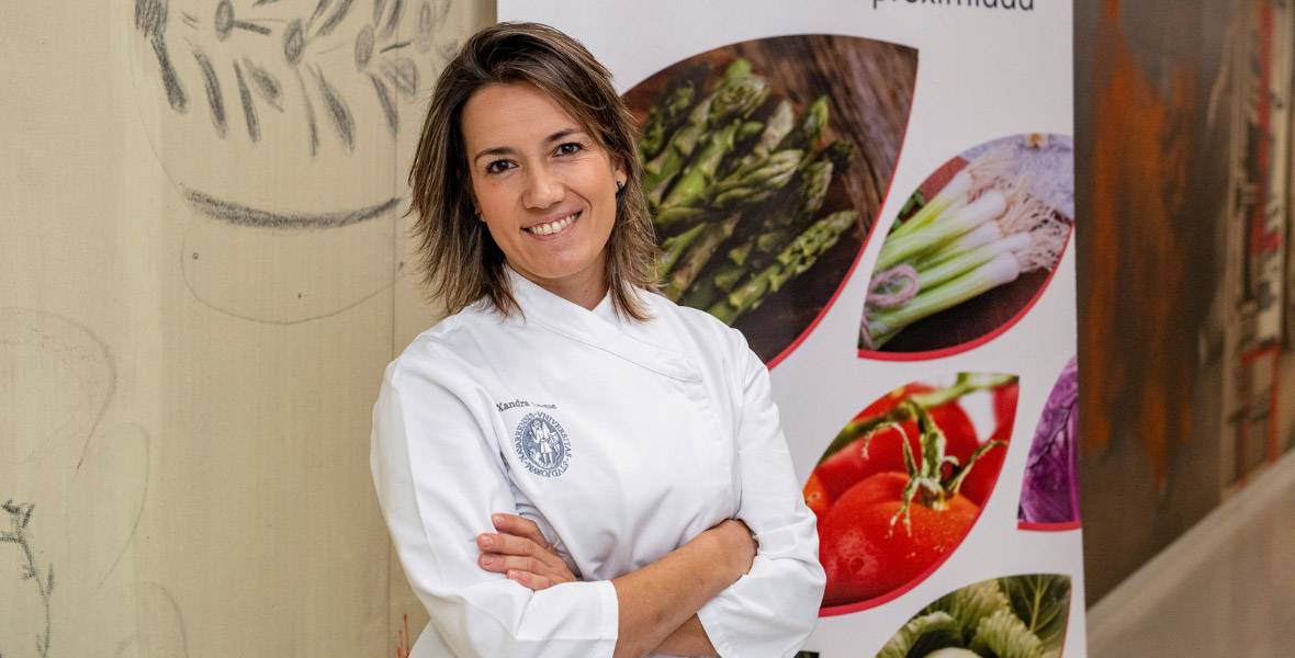 Xandra Luque. Dieta mediterránea, prevención de enfermedades cardiovasculares Imagen de Xandra Luque, jefa de cocina de la Clínica Universidad de Navarra en su sede de Madrid.