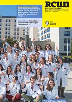 <p>Imagen de la portada de la Revista de Residentes del año 2017 de la Clínica Universidad de Navarra</p>