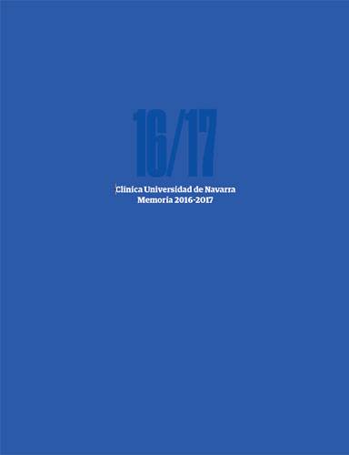 Portada de la memoria de la Clínica Universidad de Navarra del curso 2016-2017 Imagen de la Portada de la memoria de la Clínica Universidad de Navarra del curso 2016-2017