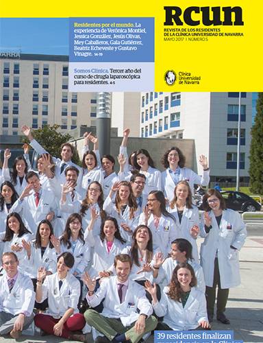 Portada de la Revista de Residentes - 2017 Imagen de la portada de la Revista de Residentes del año 2017 de la Clínica Universidad de Navarra