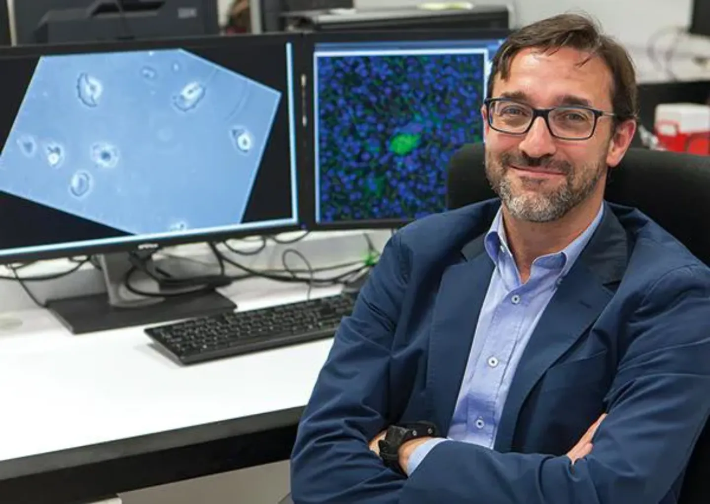 Carlos Ortiz de Solórzano. Cima Universidad de Navarra Imagen de Carlos Ortiz de Solórzano, programa de Ingeniería Biomédica. Cima Universidad de Navarra