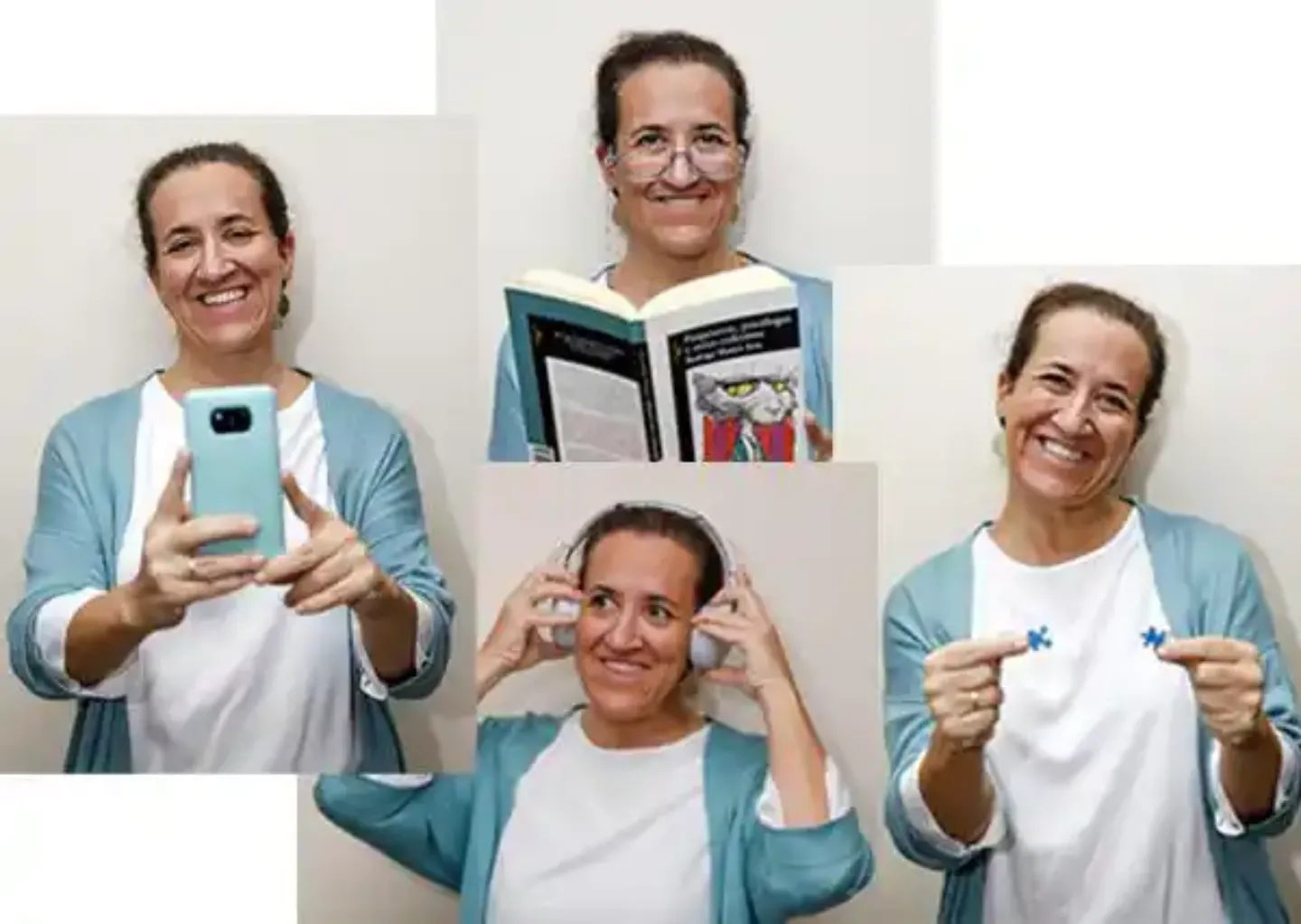 Pacientes en los medios. Teresa Imagen de un montaje de fotos de Teresa, paciente de la Clínica Universidad de Navarra con TDAH, para un reportaje en El Mundo.