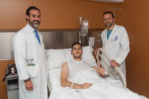 Sergio Herrera, después de una cirugía en la Clínica Universidad de Navarra