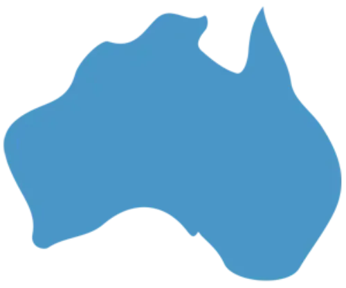 Silueta mapa Australia Silueta azul del mapa de Australia