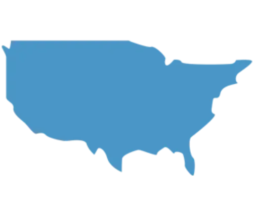 Silueta mapa EE.UU. Silueta del mapa del Estados Unidos en color azul
