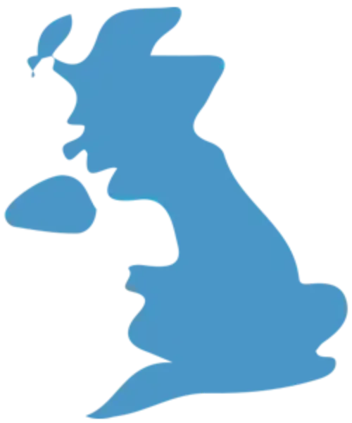 Silueta Reino Unido Silueta azul del mapa de Reino Unido