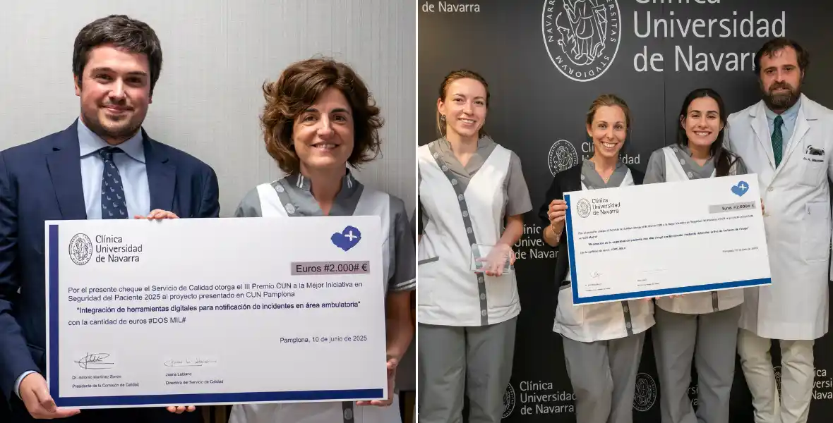Día Mundial de Seguridad del Paciente Imagen de profesionales de la Clínica Universidad de Navarra reconocidos por sus proyectos para mejorar la seguridad del paciente.