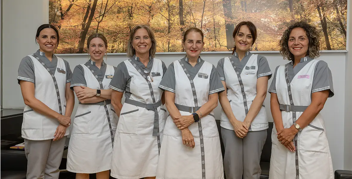 De izda. a dcha., Maite Rodríguez, Ainhoa Esain, Beatriz Paloma, Carmen Rumeu, Marimar Sarasa y Nerea Elizondo, todas ellas de la sede de Pamplona.