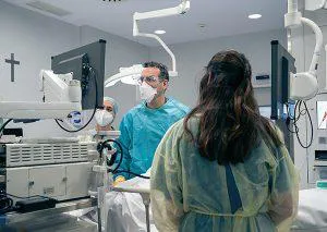 Sala de Endoscopia. Madrid. CUN Imagen de una de las salas de endoscopias de la sede de Madrid de la Clínica Universidad de Navarra.