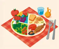 Ilustración del plato de Harvard Ilustración del Plato para Comer Saludable de Harvard